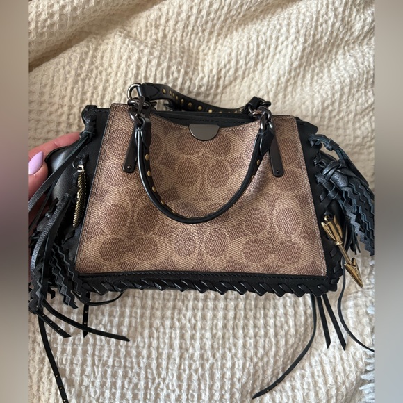 Coach Black and Brown Satchel with Skull Design - Picture 2 of 4